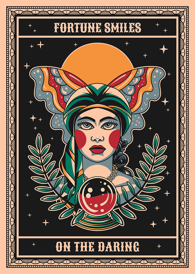 Fortune smiles tattoo design