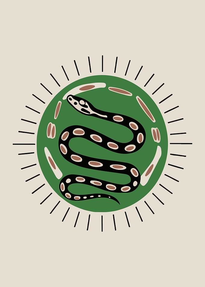 Serpent Snake in Green Sun