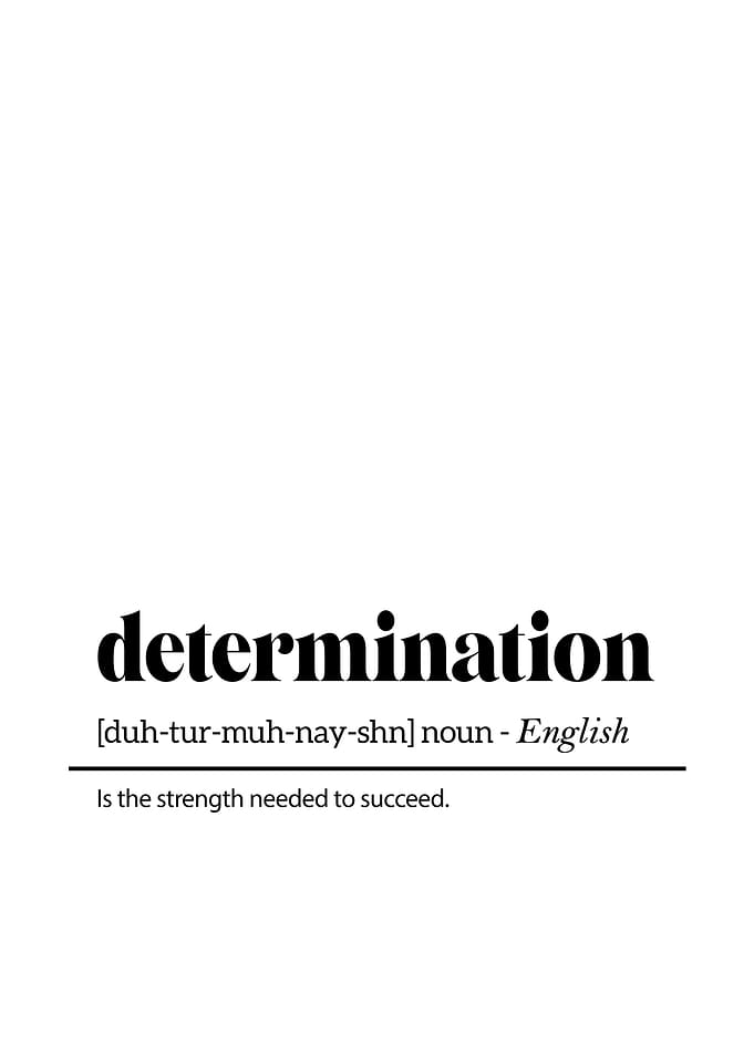 Determination Wall Art gallery definition Motivation to Succeed