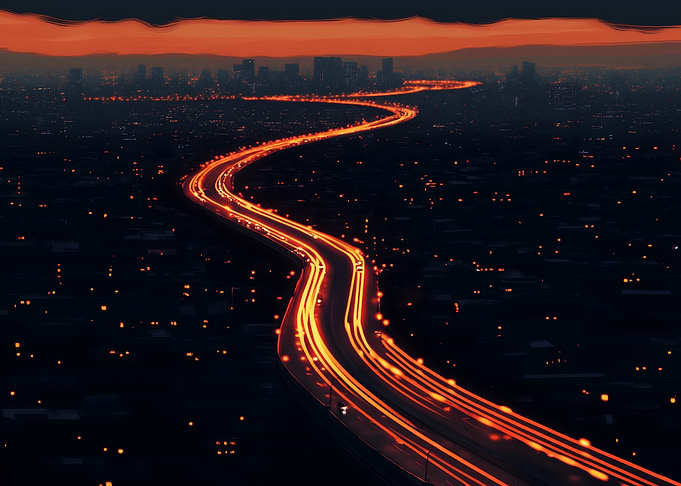 Cityscape Highway Lights