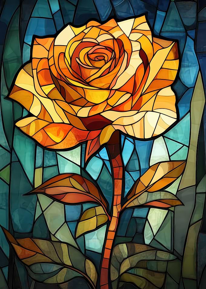 Stained Glass Rose