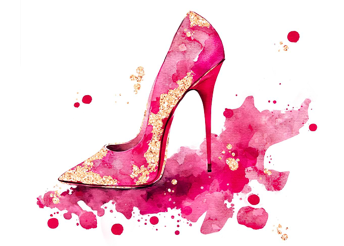 Pink Glitter High Heel