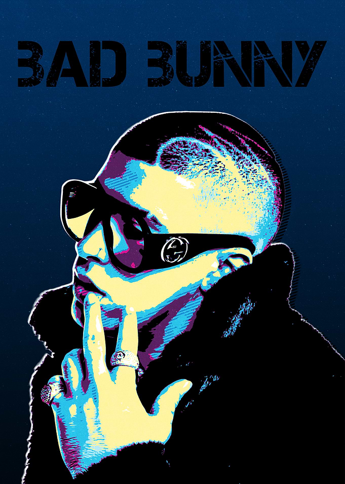 Bad Bunny Pop Art Portrait