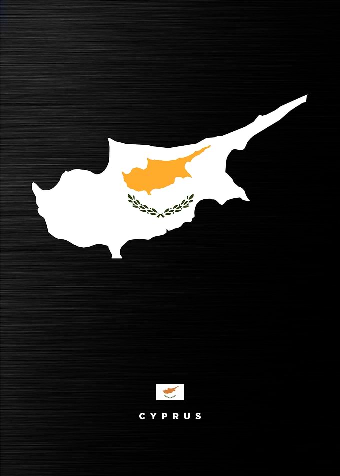 Cyprus Map with Flag