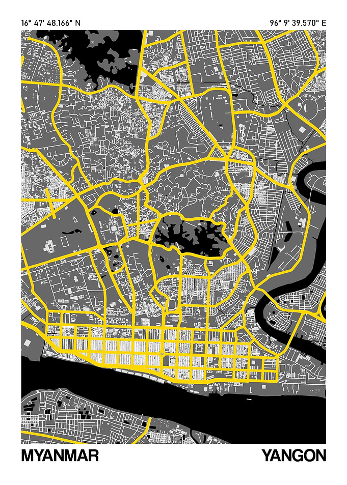 Yangon City Street Map