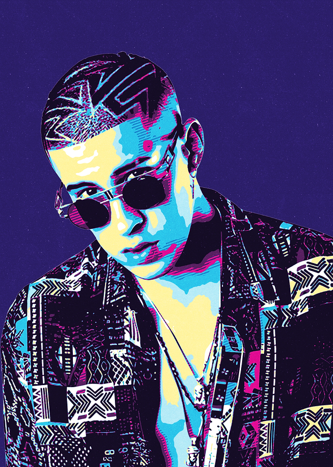 Bad Bunny Pop Art Portrait