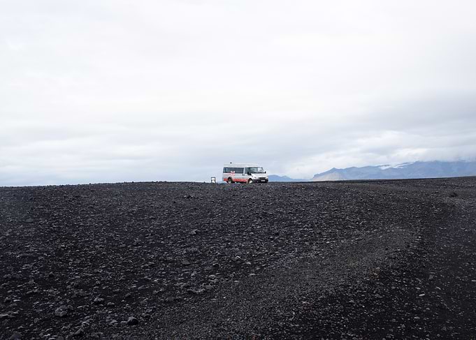 Van on Black Sand