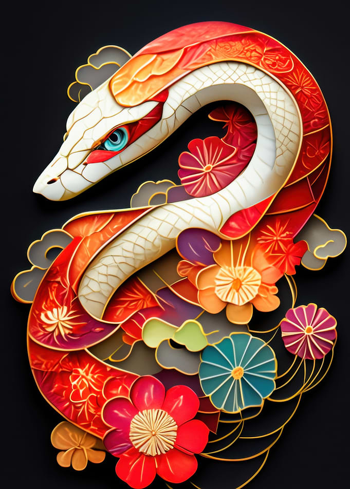 Japanese Snake Art