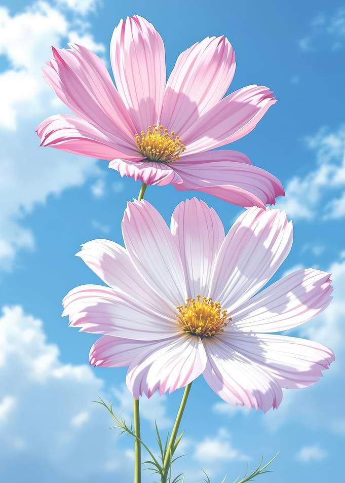 Pink Cosmos Flowers