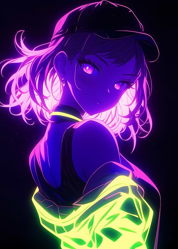 Neon Anime Girl