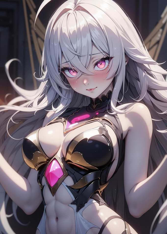 Anime Girl with Pink Eyes