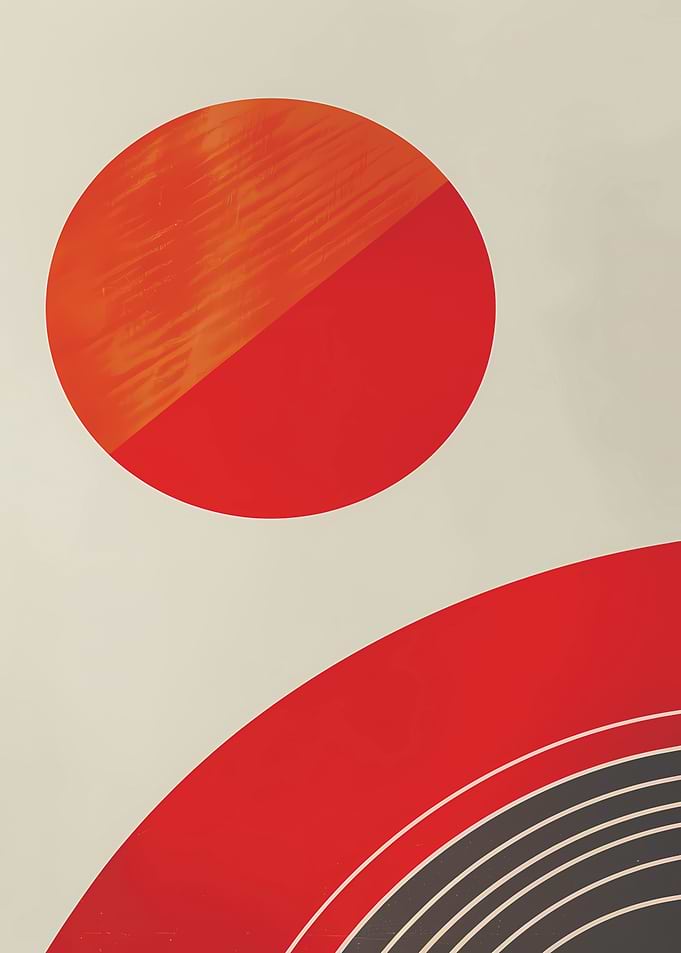 Red and Orange Abstract Art