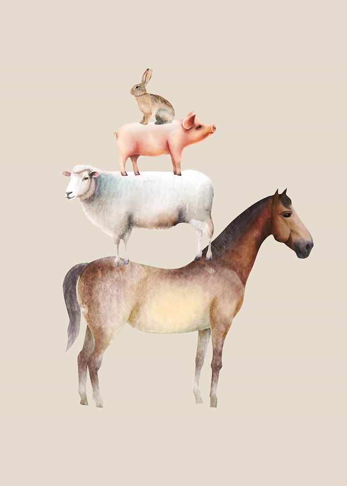 Stacked Farm Animals