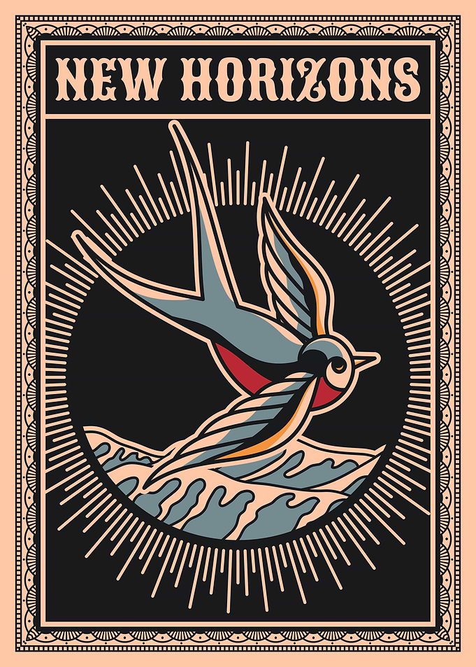 New horizons, swallow vintage art