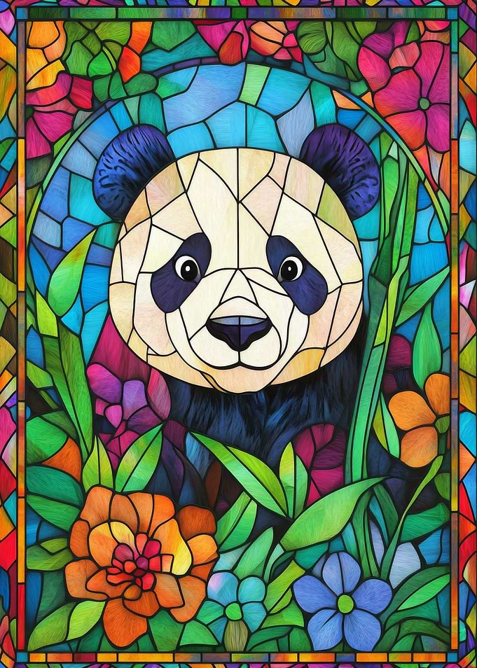 Stained Glass Panda