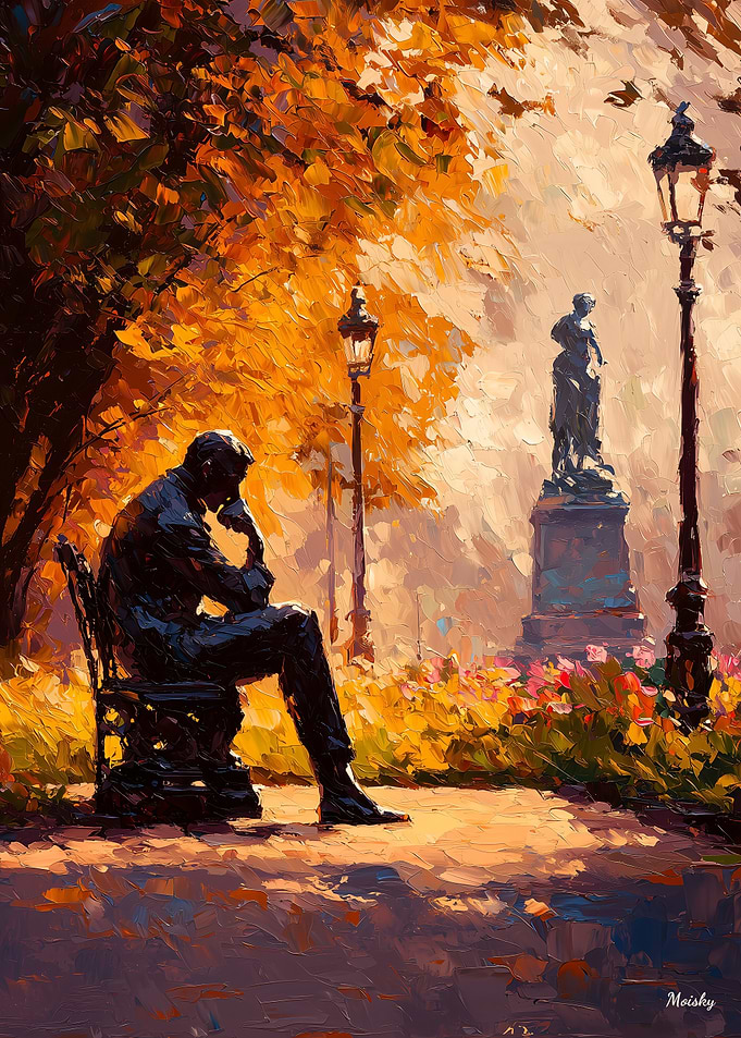 Impressionist Inspired The Thinker in Autumn