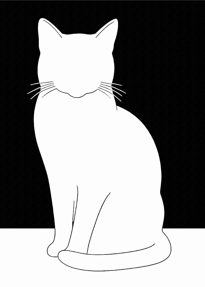 White Cat Line Art