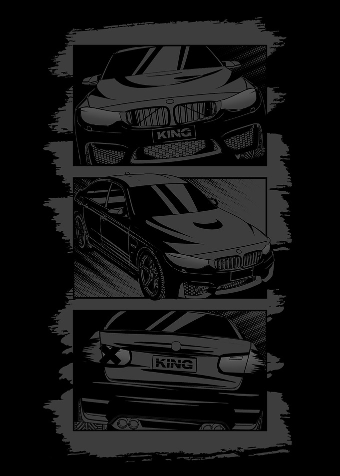 BMW King Car Illustration