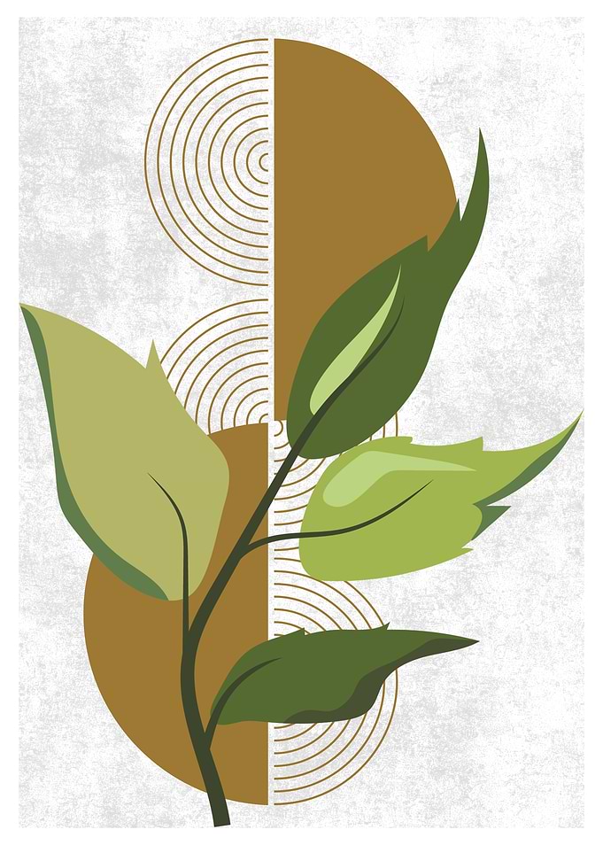Abstract Green Leaves
