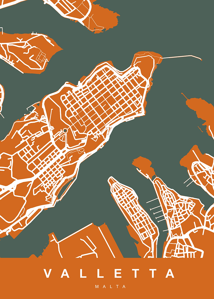 Valletta City Map Malta