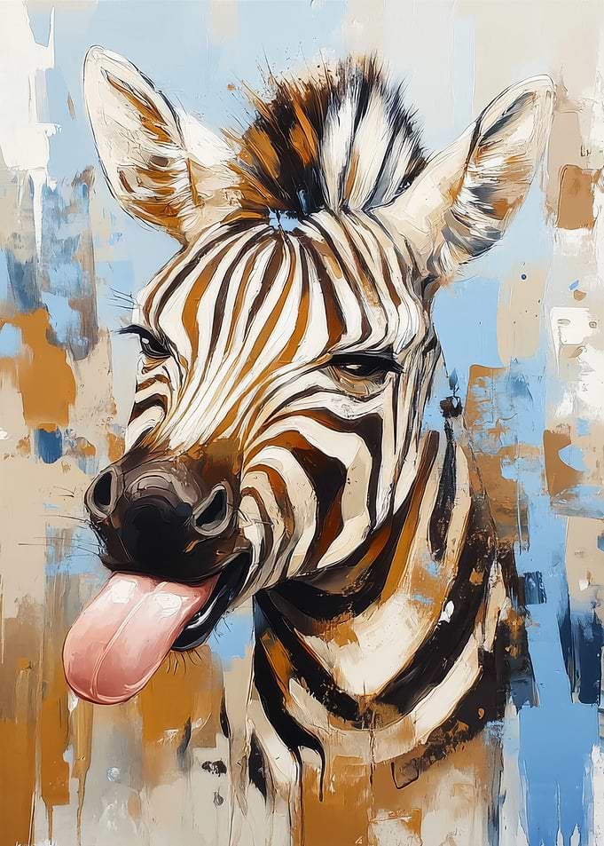 Playful Zebra Painting