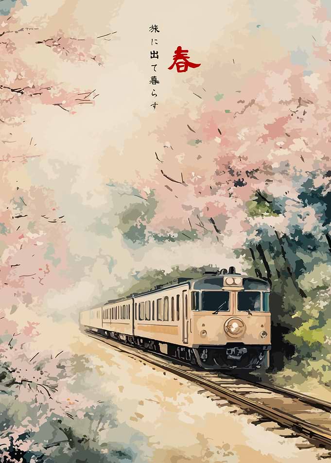 Spring Vintage Train Railway