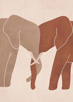 Abstract Elephant Duo