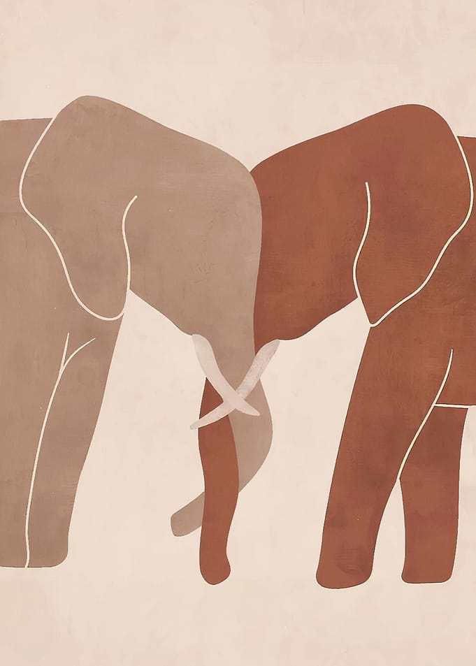 Abstract Elephant Duo