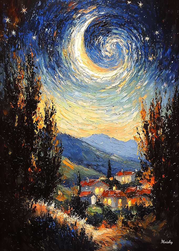 Impressionist Inspired Starry Night