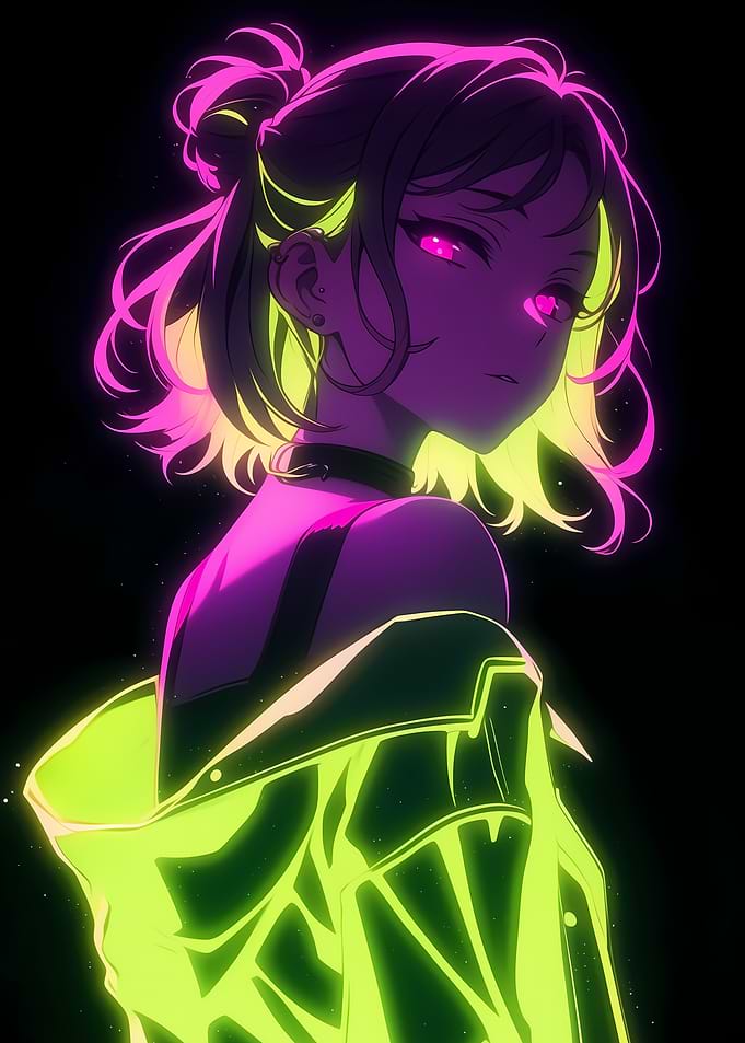 Neon Anime Girl