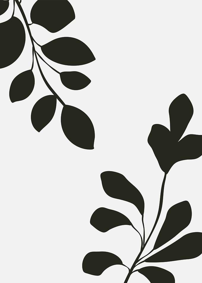 Black and White Floral Silhouette