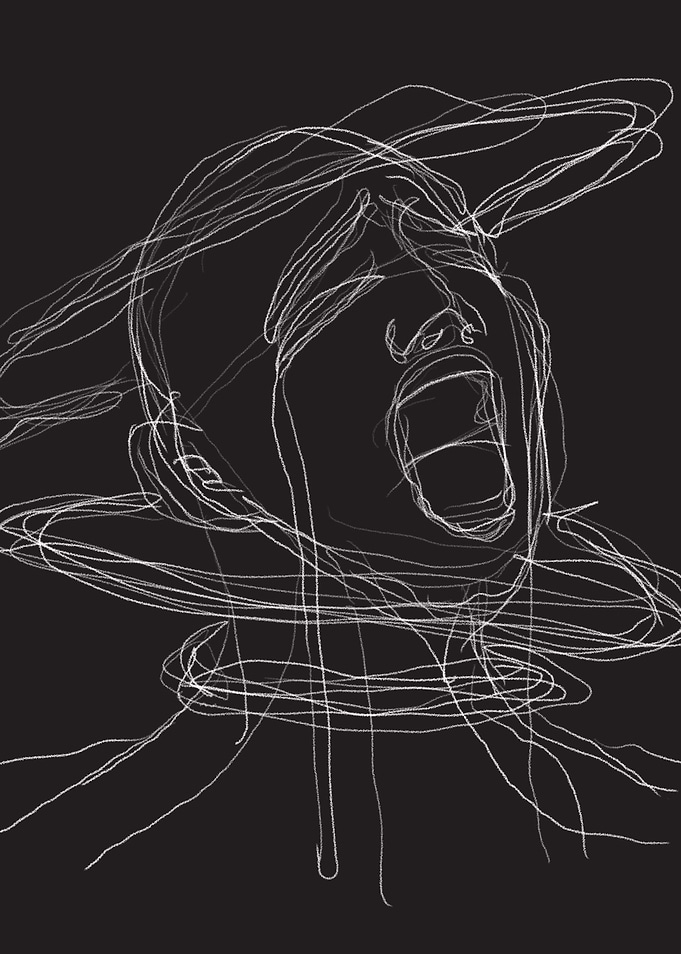 Abstract Line Art Scream