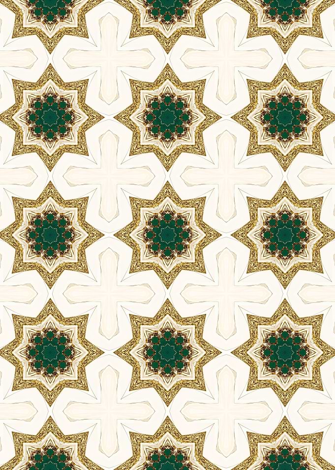 Gold and Green Geometric Pattern