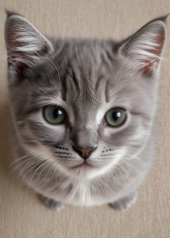 Gray Tabby Kitten Portrait