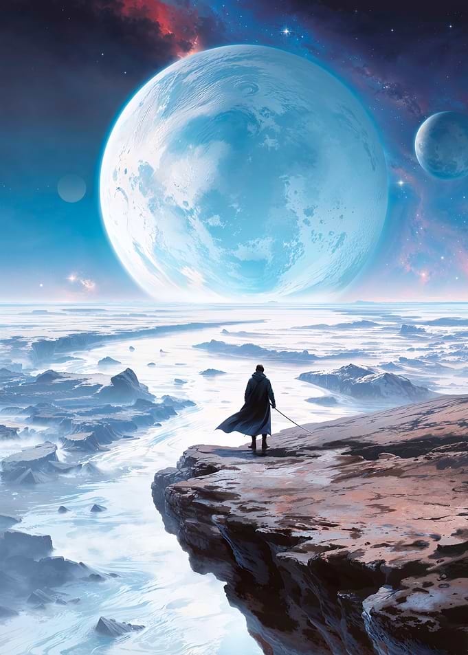 Lone Figure on Alien World