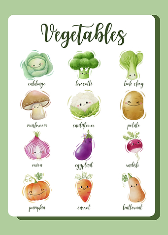 Cute Vegetables Chart