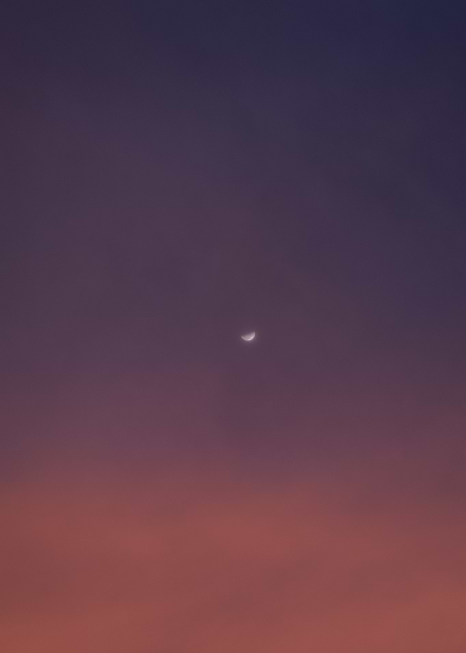 Crescent Moon in Twilight Sky