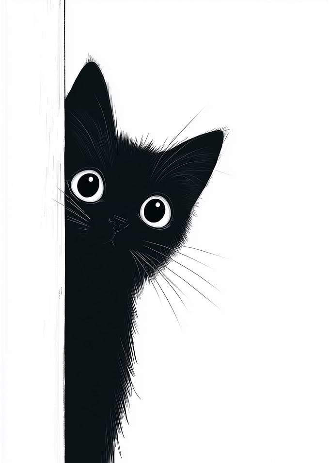 Black Cat Peeking