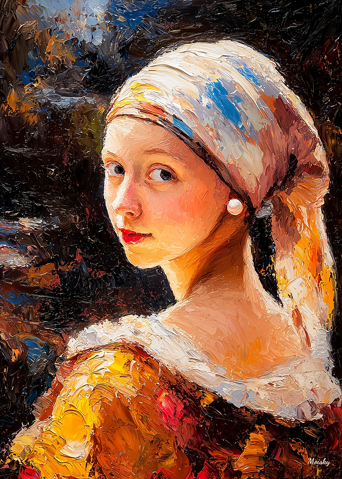 Impressionist inspired Girl with a Pearl Earring.