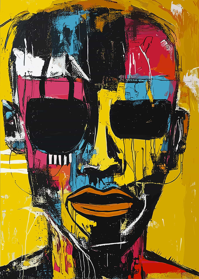 Abstract Man With Glasses