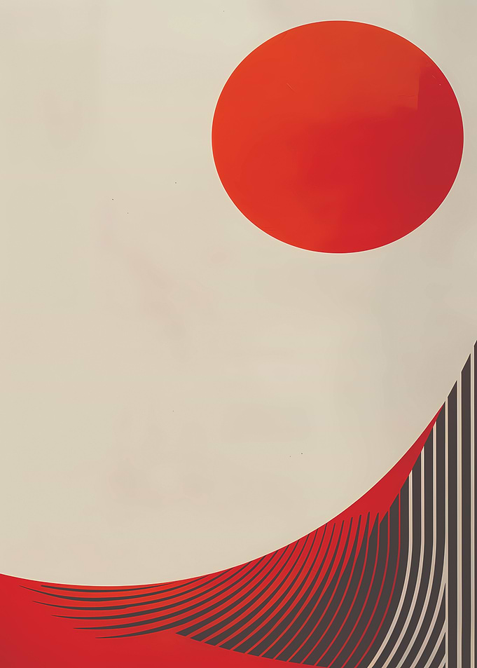 Red Circle Abstract Art