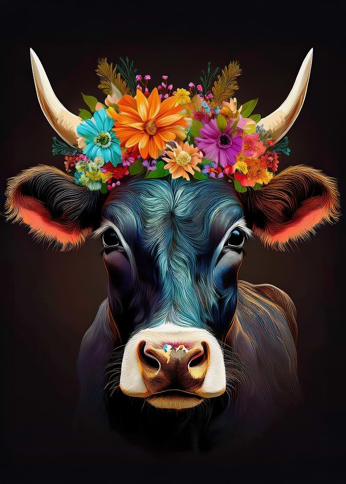 Cow with Flower Crown 2