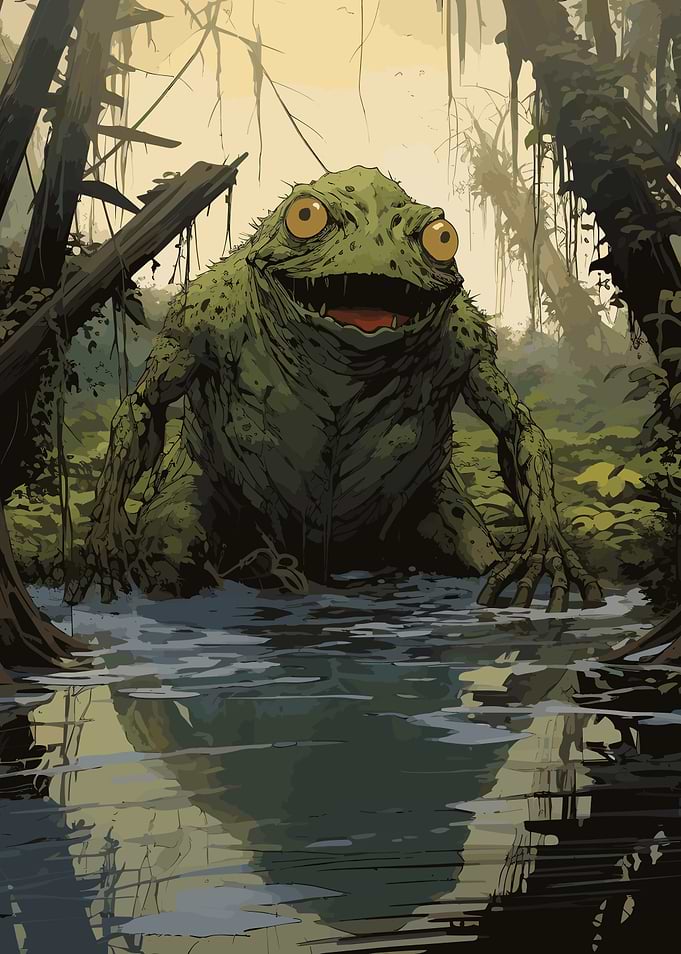 Monster Frog in Swamp