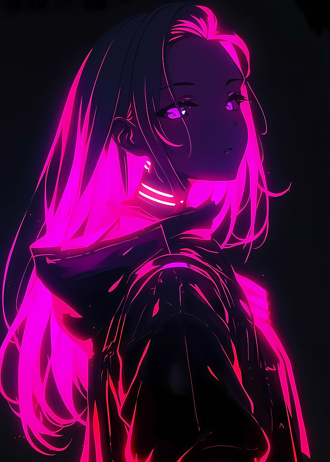 Neon Anime Girl