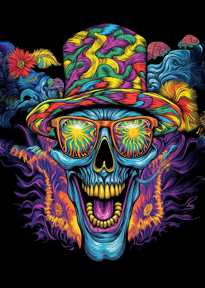 Psychedelic Skull Art