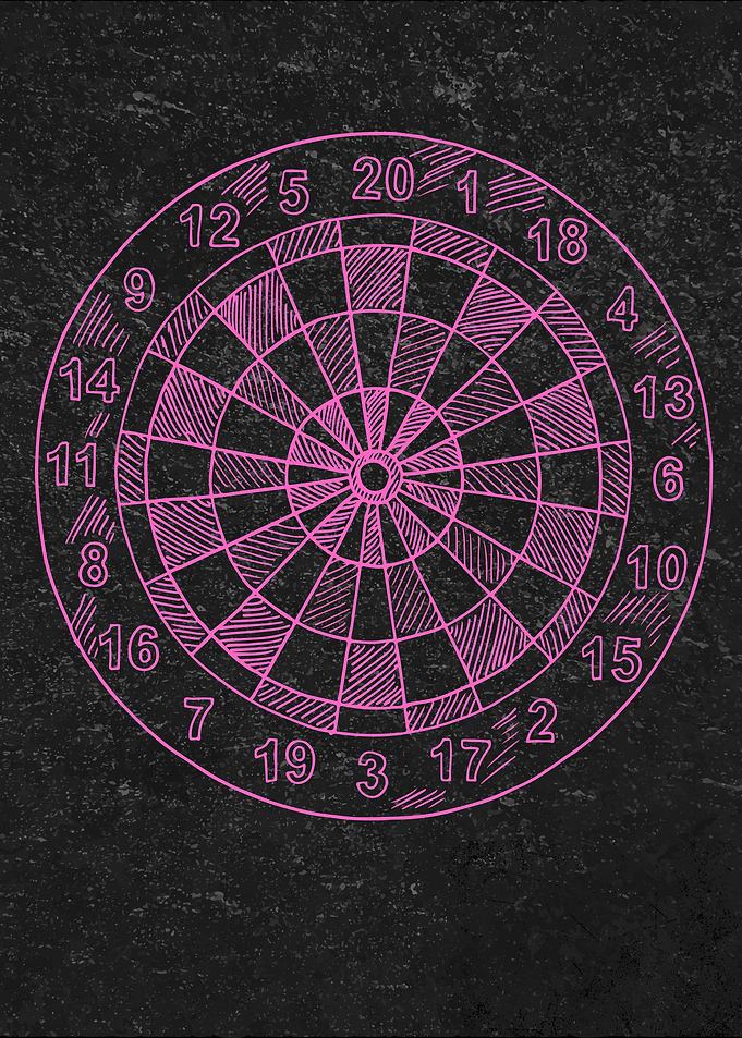 Pink Dartboard Illustration