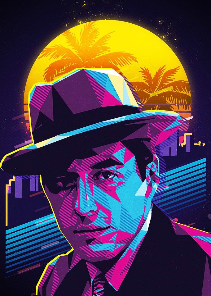 Retro 80s Man in Hat