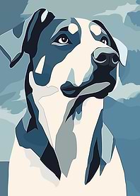 Blue German-Shepherd Dog Portrait