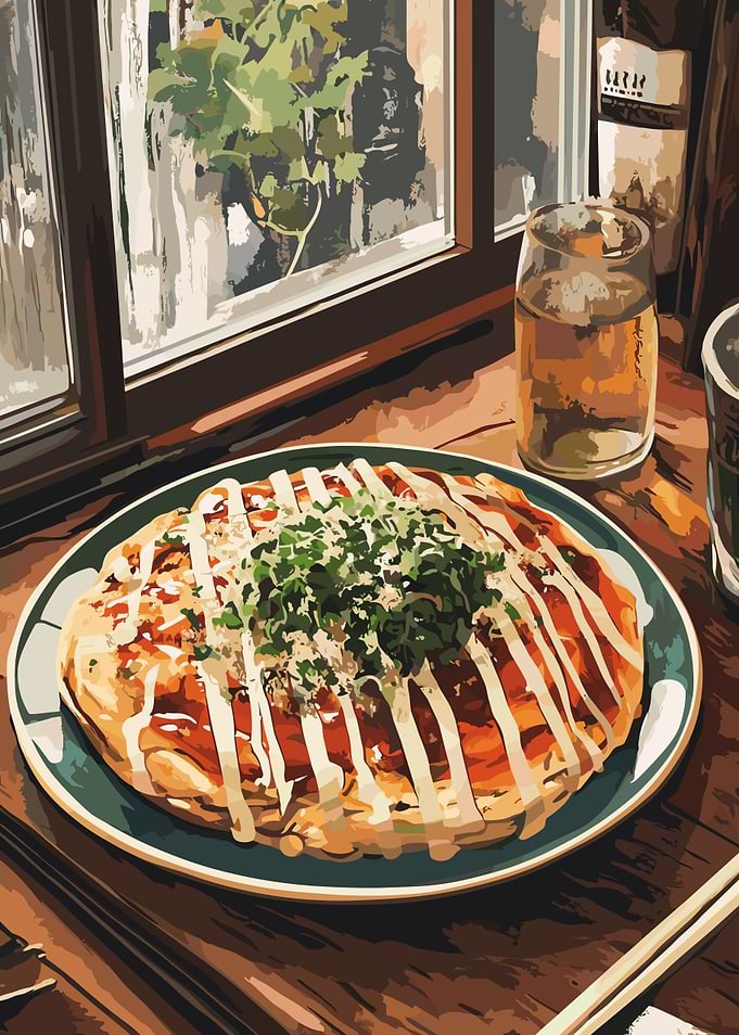 Okonomiyaki and Tea