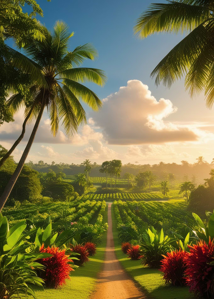 Tropical Plantation Sunset